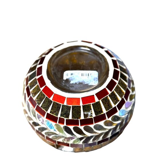Mosaic Glass Candle Holder Bowl - Picture 7 of 8